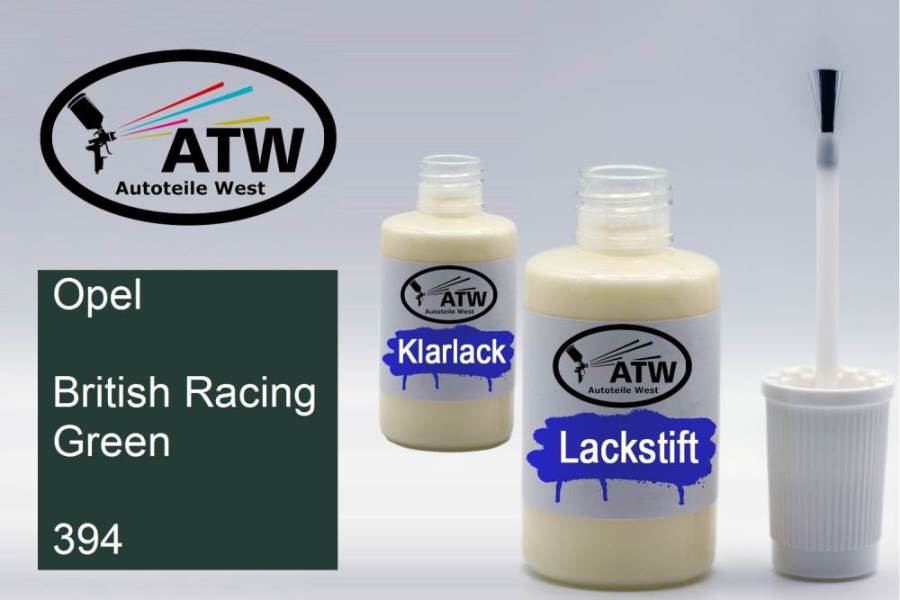 Opel, British Racing Green, 394: 20ml Lackstift + 20ml Klarlack - Set, von ATW Autoteile West.